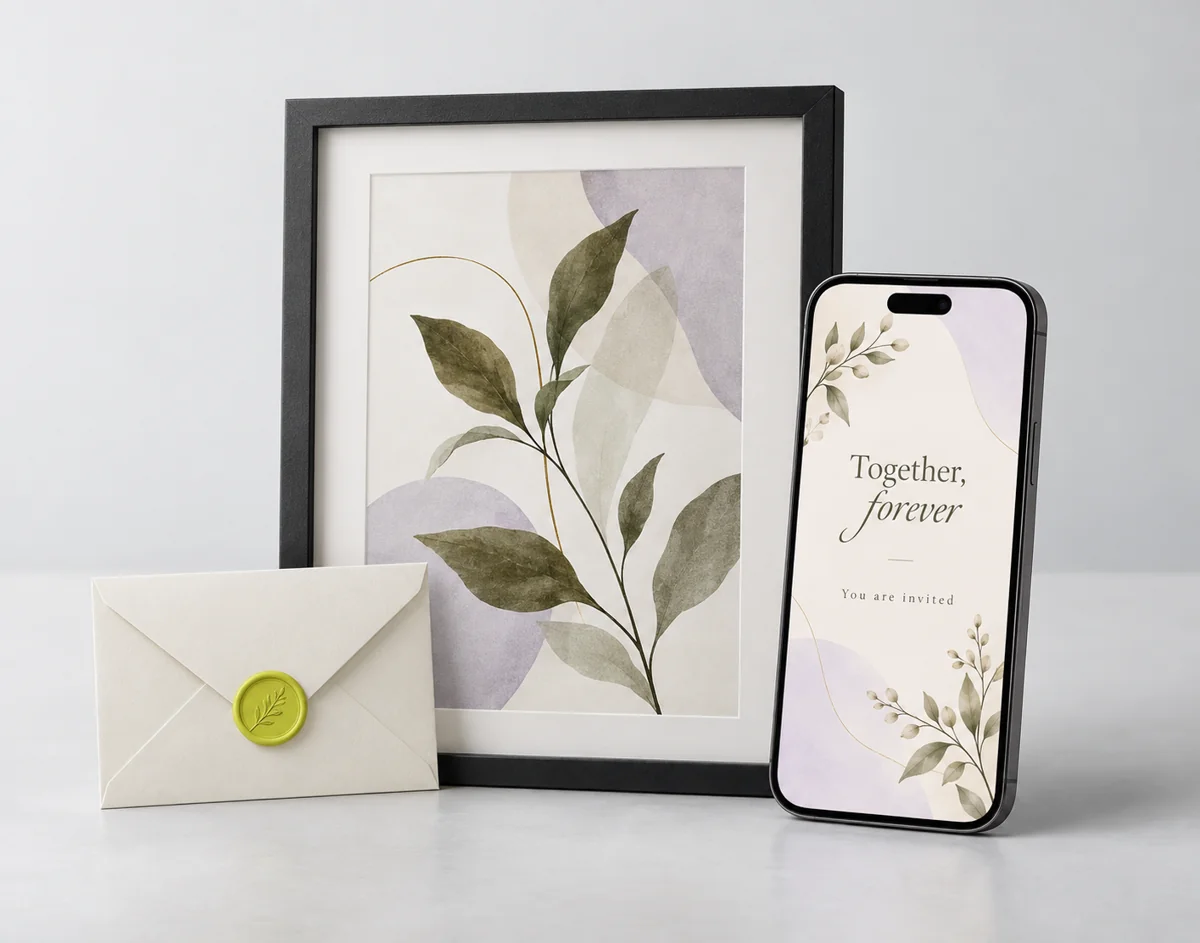 Photo frame and digital invitation design concept